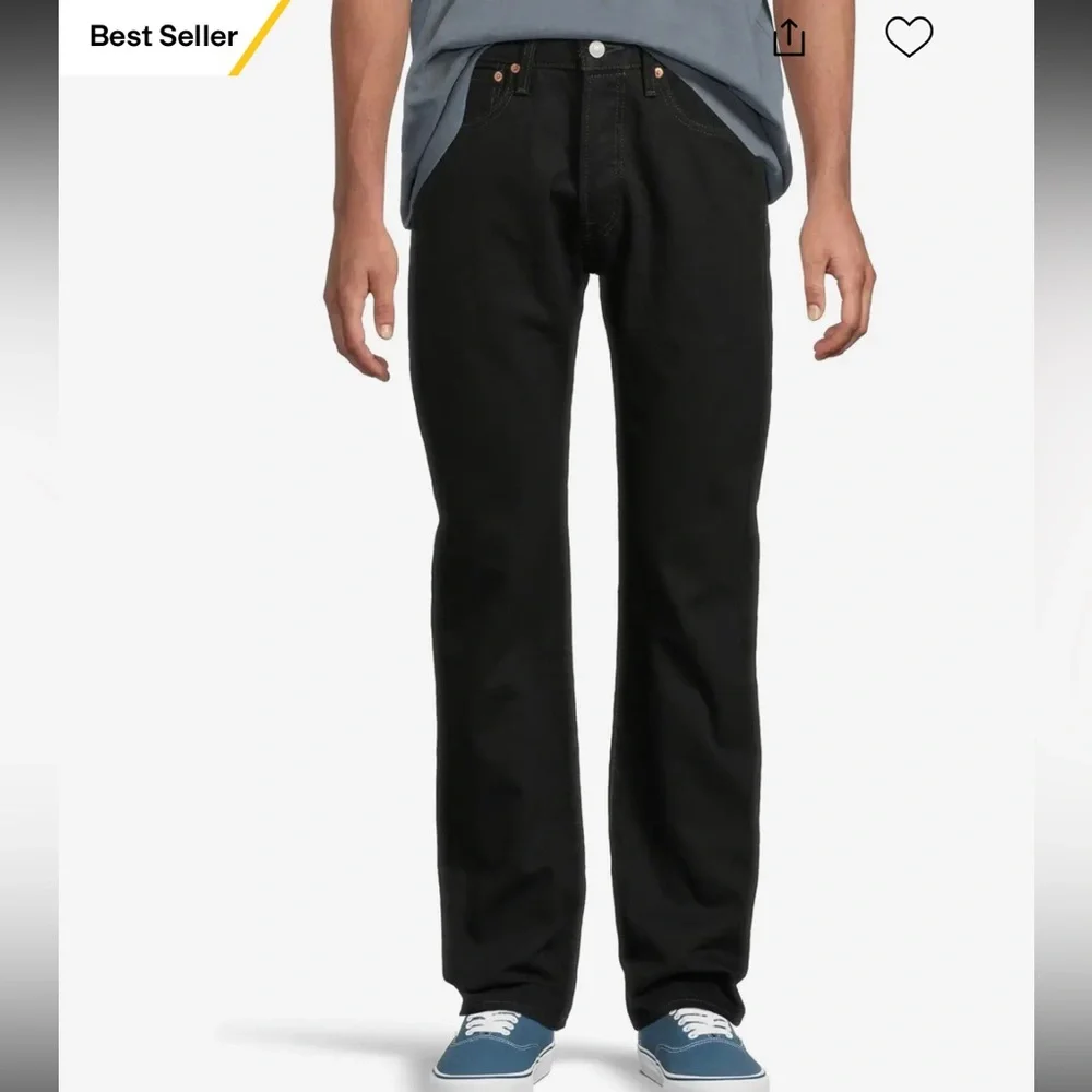 Levi's Men's Straight Black Denim Jeans - Picture 1 of 9